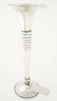 Trumpet vase trophy won by Jerome D. Travers