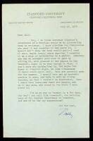 Typed Letter, Signed Wally, to Bill [Kaufman]