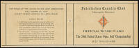 Score card from the 34th United States Open Golf Championship, July 10-12, 1930