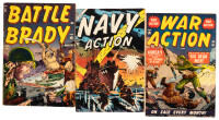 BATTLE BRADY No. 10 * NAVY ACTION No. 2 * WAR ACTION No. 1 * Lot of Four War Comic Books