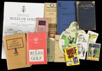 Large collection of golf items including rule books, ephemera, art, photographs, and more