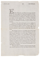 Printed circular issued by Juan Navarro regarding a reduction in duty for goods delivered to San Blas in Baja California