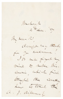 Letter by Senator Sumner recalling Wisconsin's stand against the Fugitive Slave Act