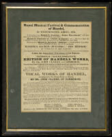 Broadside for the Royal Musical Festival & Commemoration of Handel in Westminster Abbey, 1834