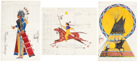 Three pieces of Native American ledger art
