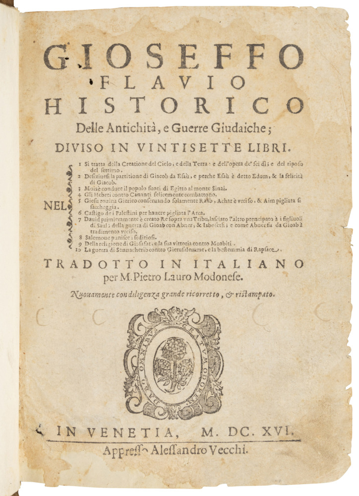 Gioseffo Flauio Historico Delle Antichità, e Guerre Giudaiche