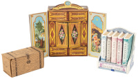 Three sets of miniature books with original boxes/shelves
