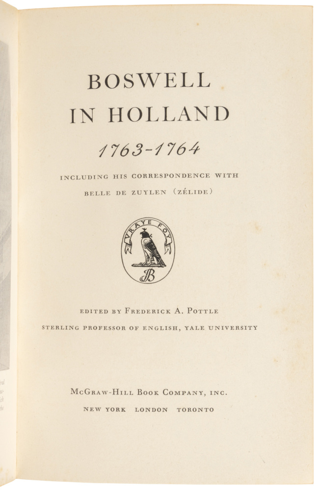 Five volumes from the Yale edition of the Private Papers of James Boswell