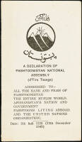 A Declaration of Pashtoonistan National Assembly (d'Tira Tsanga)...