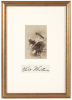 Portrait of Walt Whitman holding a butterfly, matted with large signature