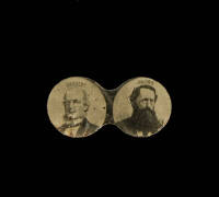 Conjugate miniature ferrotype portraits of 1872 Presidential & Vice Presidential candidates Horace Greeley and B. Gratz Brown