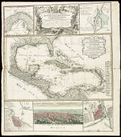 Mappa Geographica, Complectens I. Indiae Occidentalis Partem Mediam Circum Isthmum Panamensem. II. Ipsumq Isthmum. III. Ichonographiam Praecipuorum locorum & portuum...