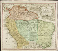 Tabula Americae Specialis Geographica Regni Peru, Brasiliae, Terrae Firmae et Reg. Amazonum...