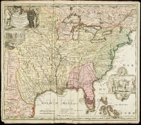 Amplissima regionis Mississipi seu Provinciæ Ludovicianae â R. P. Ludovico Hennepin Francisc Miss. in America septentrionali anno 1687 detectæ, nunc Gallorum coloniss et actioneum negotiis toto orbe celeberrimæ. Nova tabula edito â Io. Bapt. Homanno S.C.M