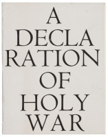 A Declaration of Holy War [cover title]