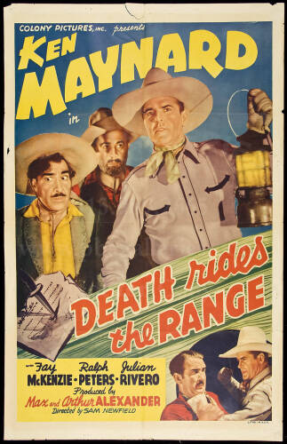 One sheet movie poster for Death Rides the Range