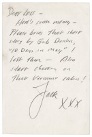 Handwritten letter from Jack Kerouac to Lois Sorrells Beckwith