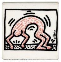 Club DV8 pin announcing The "Keith Haring Room"