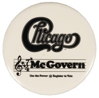 WITHDRAWN - George McGovern political button featuring the logo of the band Chicago