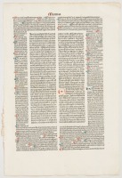Leaf from Biblia Latine cum Postillis Nicolai de Lyra