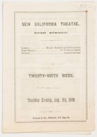 New California Theatre. Bush Street... Twenty-ninth Week. Thursday Evening, Aug. 5th, 1869