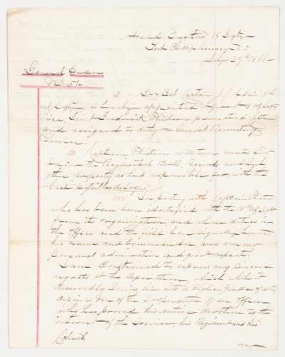 General Orders No 51 - promoting J.J. Adair and Frederick Phisterer