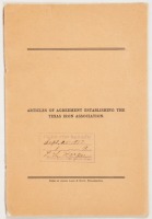 Articles of Agreement Establishing the Texas Iron Association