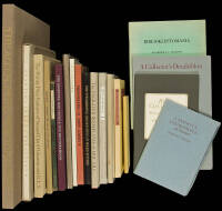 Nineteen small or fine press volumes about printing, the book arts, and bibliographies