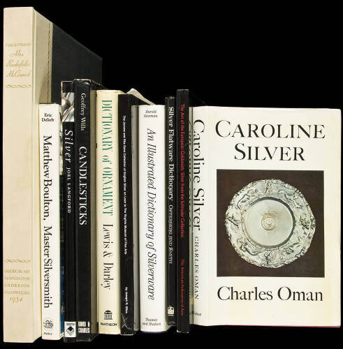 Twenty-four coffee table books about silver, many on collecting
