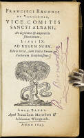 Francisci Baconis de Verulamio, Vice-Comitis Sancti Albani, De Dignitate & Augmentis Scientiarum, Libri IX