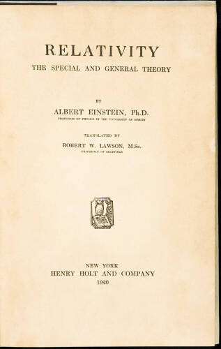 Relativity: The Special and General Theory.
