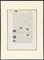Single vellum leaf from a French missal, with initials in red, blue and liquid gold