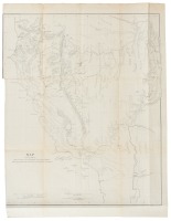 Map showing the different routes travelled over by the Detachments of the Overland Command in the Spring of 1855 from Salt Lake City, Utah to the Bay of San Francisco