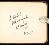 Autograph album containing signatures of Robert F. Kennedy, Ted Kennedy, Lyndon B. Johnson and other political figures