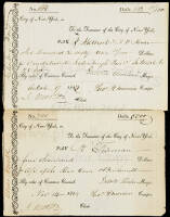 Two documents signed by Dewitt Clinton as Mayor of New York City