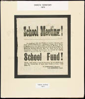Original broadside advertising a School Meeting! From the Burleigh County of the Dakota Territory