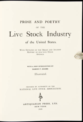 Prose and Poetry of the Live Stock Industry of the United States