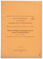 Bietet die Feldtheorie M&ouml;glichkeiten f&uuml;r die L&ouml;sung des Quantenproblems?