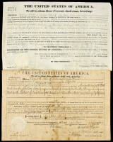 Five mid-19th century US land registration certificates