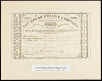 Stock certificate for 1 share of the Town of Round Prairie, Minnesota
