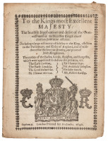 To the Kings Most Excellent Majesty: The Humble Supplication and Desire of the Commissioners...