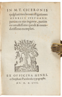 In M.T. Ciceronis qua[m] Plurimos Locos Castigationes Henrici Stephani