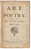 The Art of Poetry, Written in French by the Sieur de Boileau, Made English