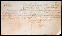 Manuscript pay voucher for William Scanling, who was cook on a wrecked steamer