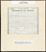 Receipt for payment of services rendered on the Vasquez Campaign under General Burleson in 1842 - from the Late Republic of Texas