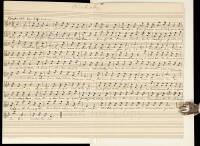 Letter to Eugene Field, and hand-written sheet music for Rockaby poem
