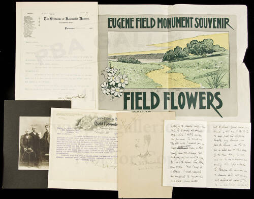 Collection of over 40 letters to or about Eugene Field, plus a small archive of ephemera