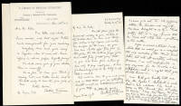 Three autograph letters from Arthur Stedman to Eugene Field