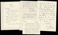 Five autograph letters, signed from Edmund Stedman to Eugene Field