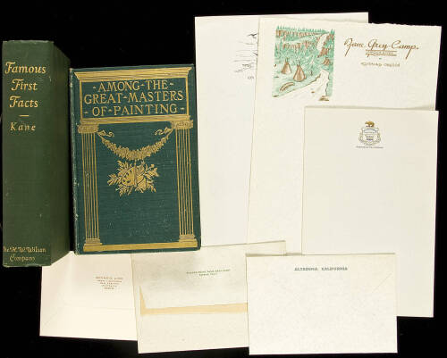 Two volumes from the estate of Zane Grey, plus ephemera
